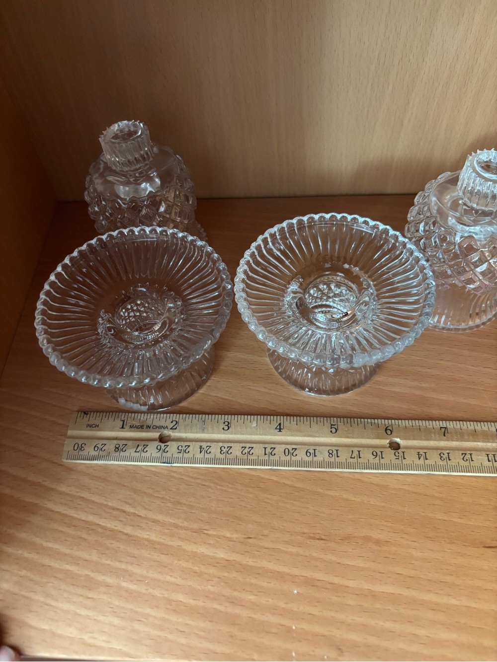 PartyLite Vintage Crystal Diamond Quilt Votive Candle Holders Set of 2 - Picture 2 of 4